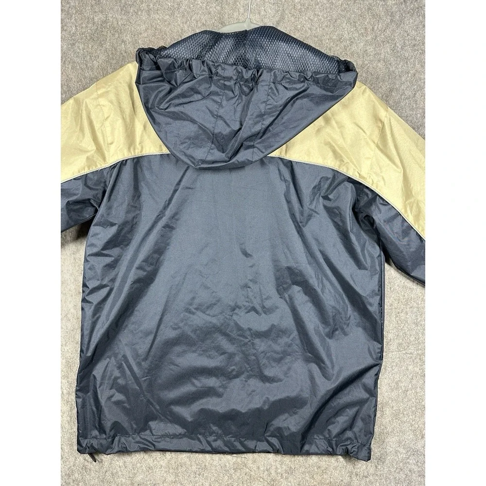 Banff Canada Windbreaker Jacket Mens Small Hooded Blue Beige Full Zip Travel